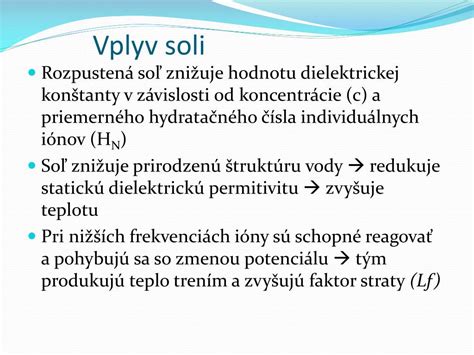 Vplyv soli na teplotu varu vody