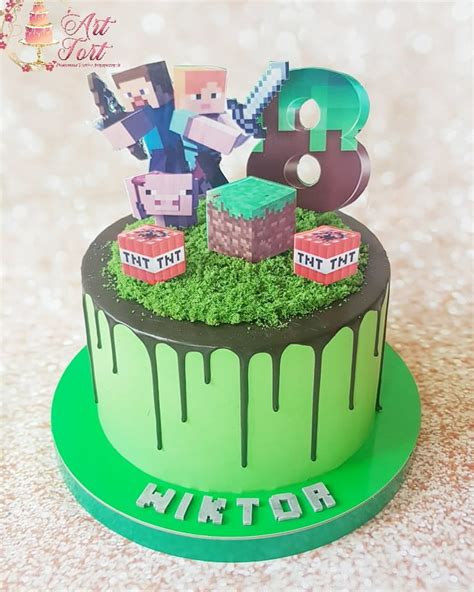 Dekorácia Minecraft torty