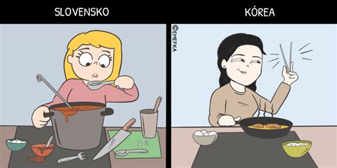Ilustrácia zobrazujúca rozdiely medzi mužským a ženským prístupom k vareniu