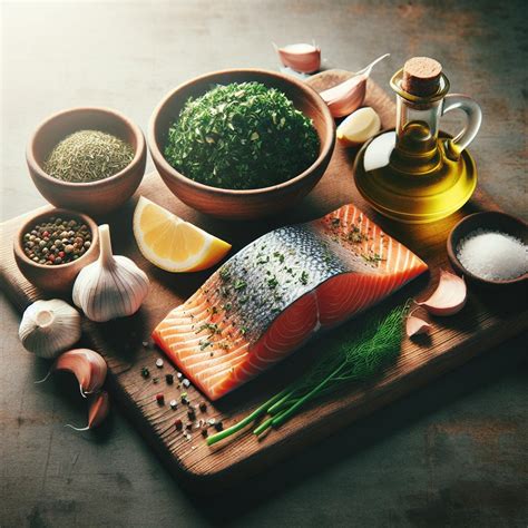 Ingrediencie na pečeného lososa s bylinkami