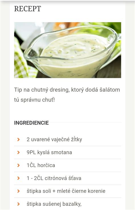 Ingrediencie na mangový dresing