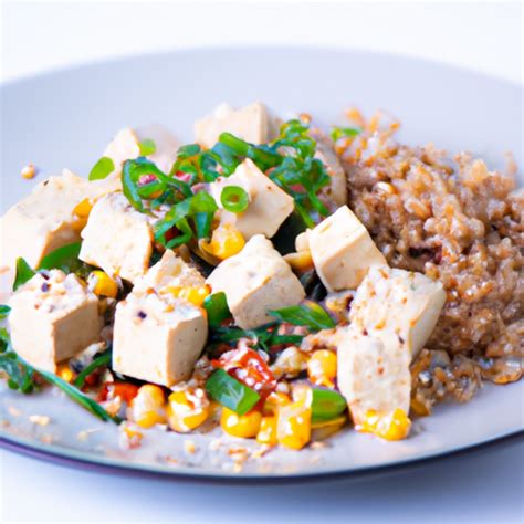 Opečené bazalkové tofu s čerstvou zeleninou