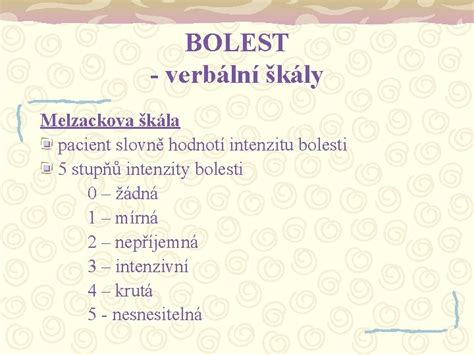Infografika: Subjektívne vnímanie bolesti (škála bolesti)