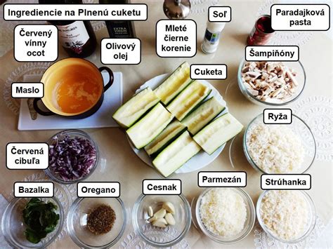 Ingrediencie na plnenú cuketu