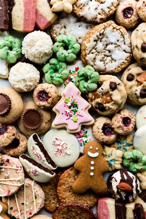 Variety of homemade Christmas cookies