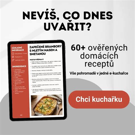 Ukážka receptu s krokmi a obrázkami z aplikácie Kuchařka