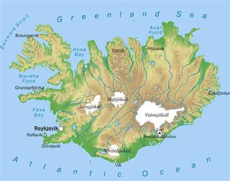 Mapa Islandu s vyznačením lovných oblastí tresiek