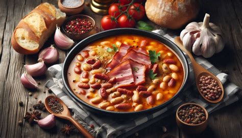 Základné ingrediencie pre fazuľovú polievku s údeným a kapustou