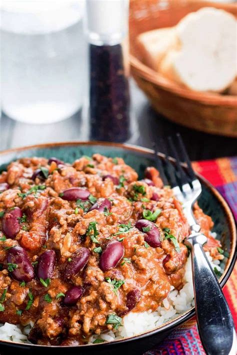 Červená fazuľa v chilli con carne