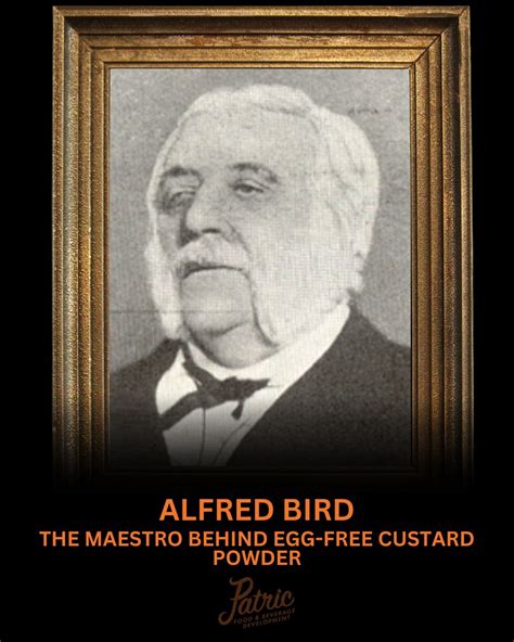 Alfred Bird portrét a historické balenie pudingu