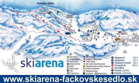 Mapa lyžiarskeho strediska Fačkovské sedlo - Kľak