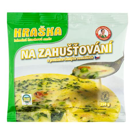 Balenie hrašky na zahustenie s nápisom 