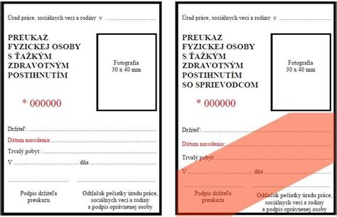 Preukaz osoby s ťažkým zdravotným postihnutím (ŤZP)