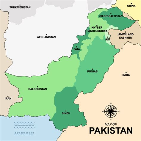 Mapa Pakistanu s vyznačenou oblasťou Khewra