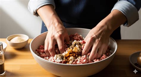 Príprava mäsovej nátierky - miešanie ingrediencií