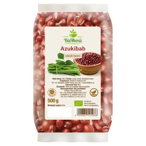 Tabuľka nutričných hodnôt fazule adzuki