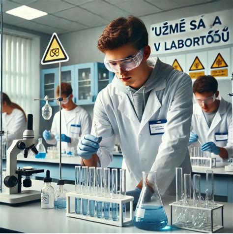 Študenti v chemickom laboratóriu