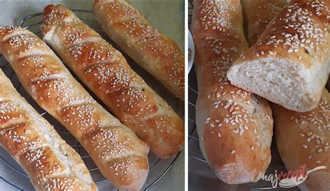 Upečené chrumkavé francúzske bagety