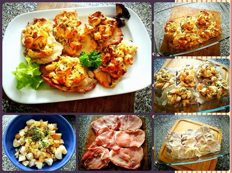 Misky s pripravenými ingredienciami: kuracie mäso, hrozno, slanina, cibuľa, korenie, víno