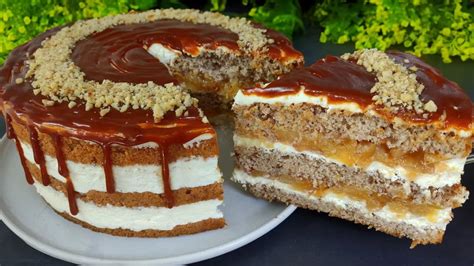 Karamelová torta s plnkou zo Salka