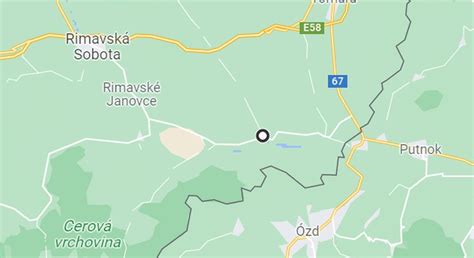 Mapa s vyznačenou polohou predajne SPOHYPO Rimavská Sobota v Kľačanoch a obce Čerenčany