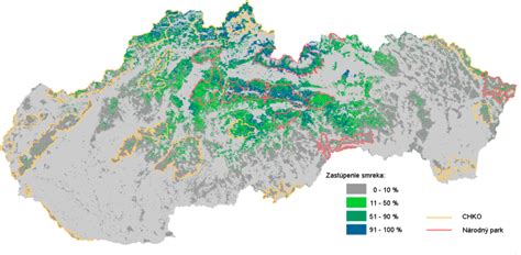 Mapa rozšírenia pestovania kapusty na Slovensku