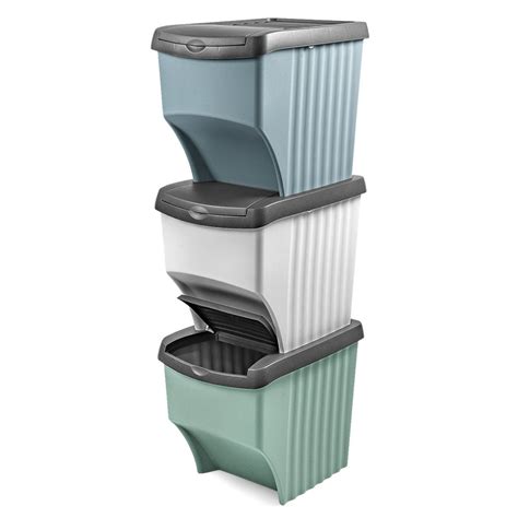 Ilustrácia stohovateľných košov na triedený odpad