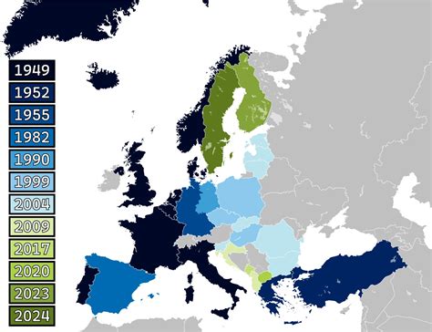 Mapa rozšírenia NATO po roku 1990