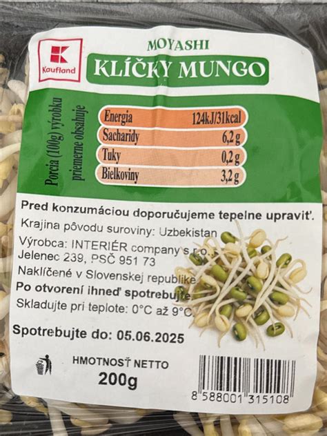 Infografika: Nutričné hodnoty mungo klíčkov