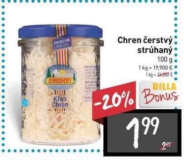 Čerstvý strúhaný chren