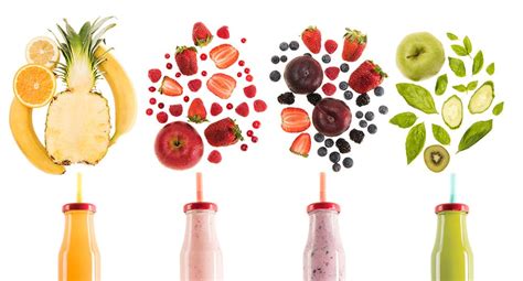 Rôzne druhy smoothie v pohároch
