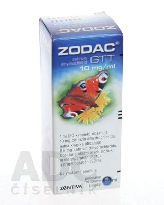 Zodac kvapky a tablety