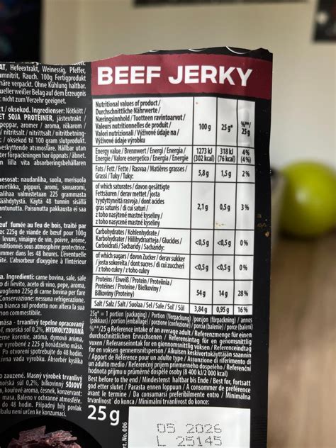 Infografika: Kľúčové nutričné hodnoty Beef Jerky
