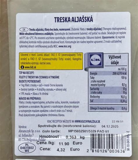 Aljašská treska a jej nutričné hodnoty