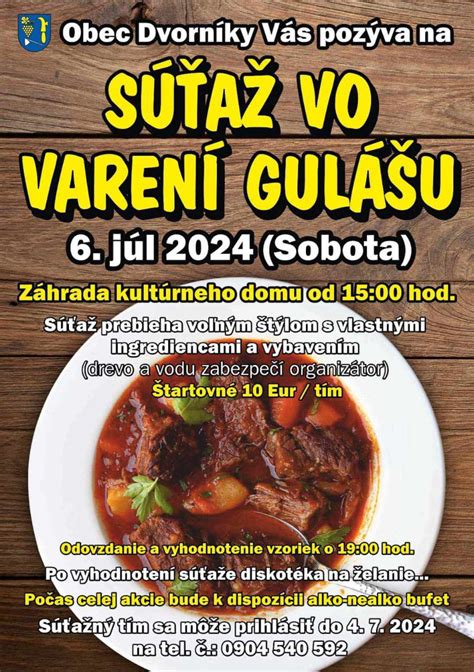 Plagát s pozvánkou na súťaž vo varení gulášu