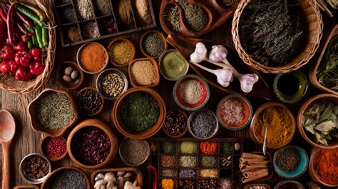 Rôzne ázijské koreniny a ingrediencie