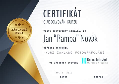 Certifikát cukrárskeho kurzu