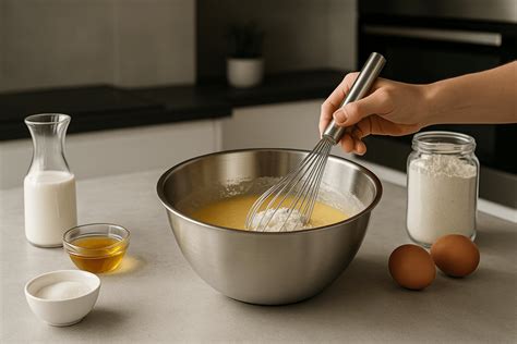 Príprava cesta na smotanový puding