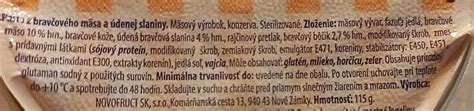 Infografika zloženia údeného mäsa