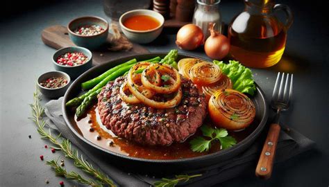 Hotový steak z mletého hovädzieho mäsa s prílohou
