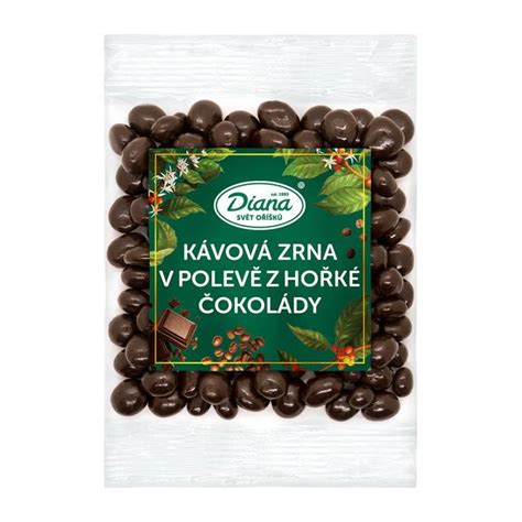 Namočené kávové zrná v čokoládovej poleve