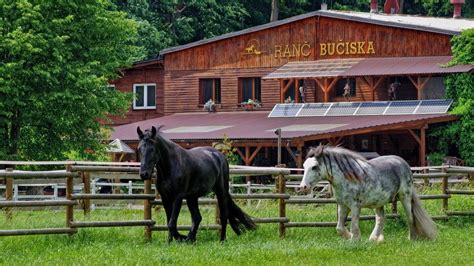 panoráma areálu Ranč v Brodne s rybníkom