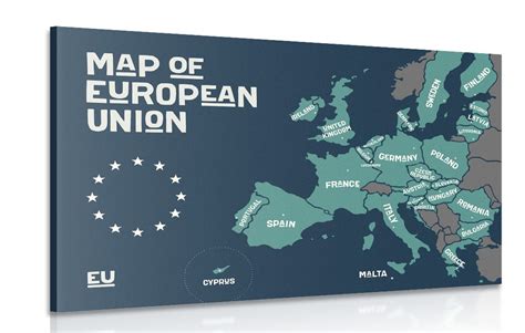 Mapa Európskej únie s vyznačenými hranicami