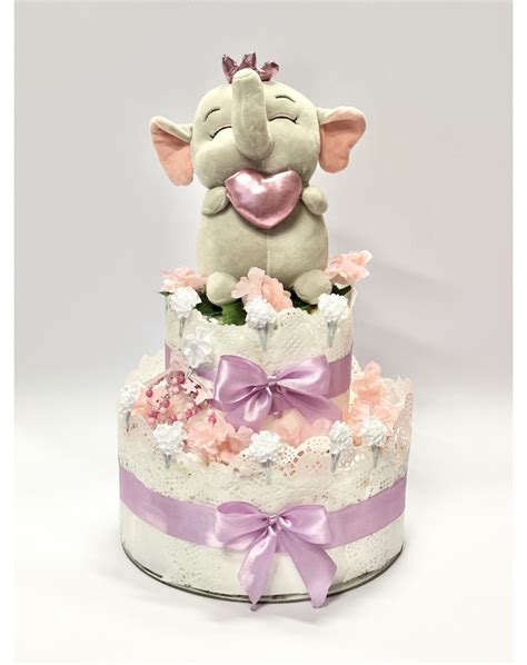 Tematická plienková torta pre dievčatko v ružových odtieňoch