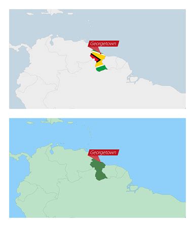 Mapa Francúzskej Guyany s vyznačeným mestom Cayenne