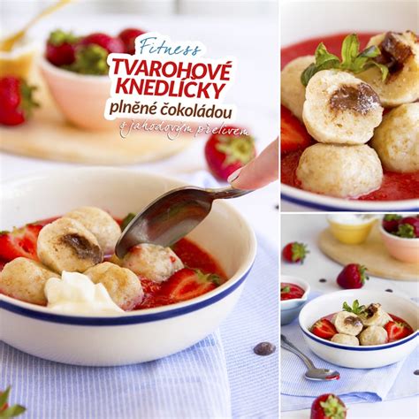 Servírované jahodové knedličky s omáčkou