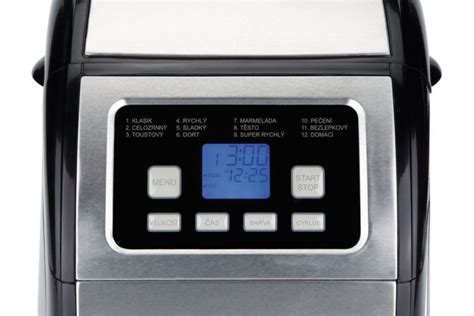 Ovládací panel domácej pekárne Silvercrest