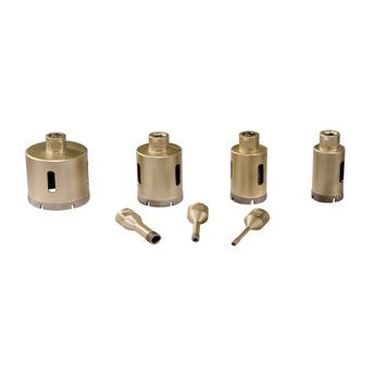 Rôzne typy diamantových vrtákov a koruniek