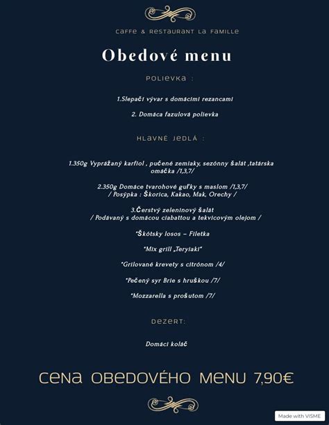 Ilustrácia rôznorodého obedového menu