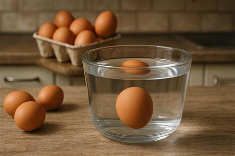 Test čerstvosti vajec vo vode